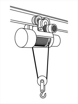 Electric winch for lifting cargo Stock Illustration