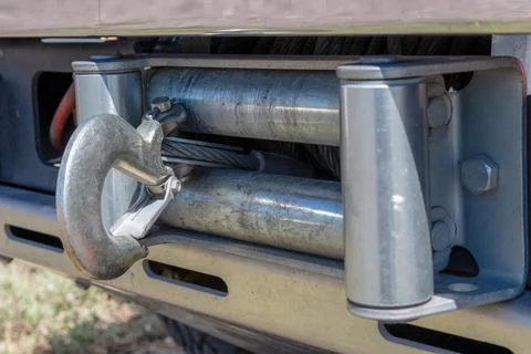 Electric Winch With Roller Fairlead Stock Photos