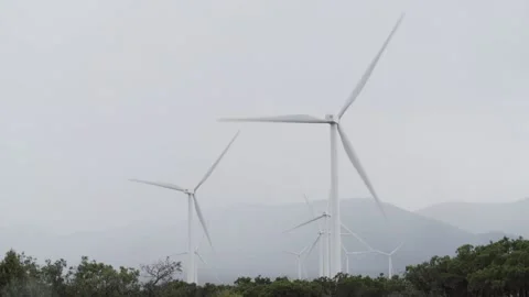Electric Windmills Spinning Stock Footage 149695252
