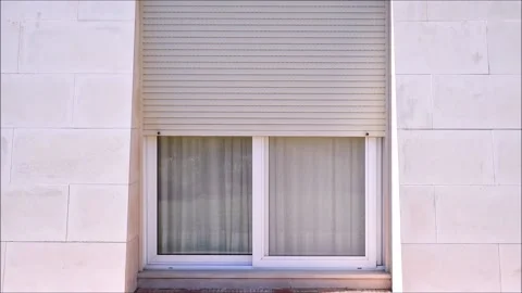 Electric window shutters closing Stock Footage 164949761