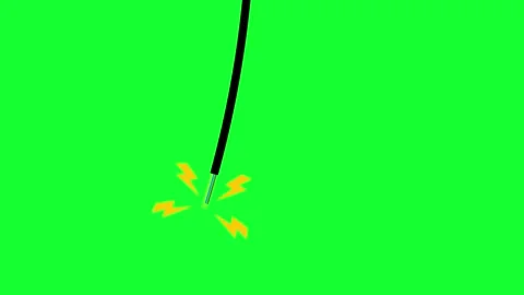 Electric wire animated swinging with high voltage sparks from damaged tip o.. Stock Footage 342608145