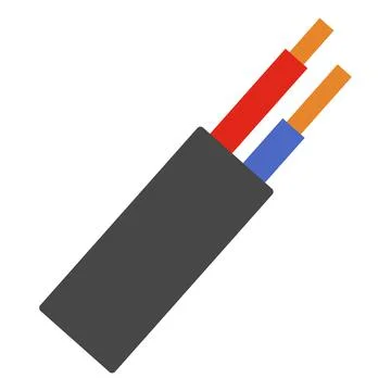 Electric wire cable flat clipart vector illustration 스톡 일러스트
