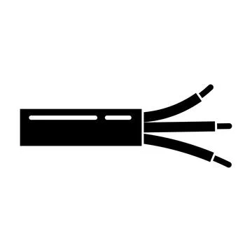 Electric Wire Cable Side View Icon Stock-Illustration