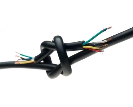 Electric wire color coded electric wire over white background Copyright: x... Foto stock