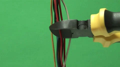 Electric wire cut. Stock Footage 8986115