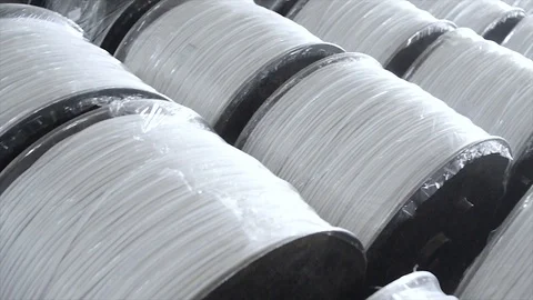 Electric wire in packaging Babin wire warehouse Stock Footage 127829915