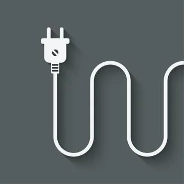 Electric wire with plug Stock Illustration