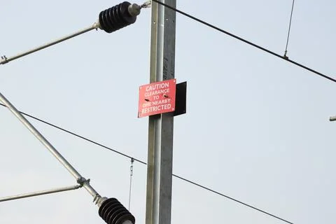 Electric wire with pole. Stock Photos