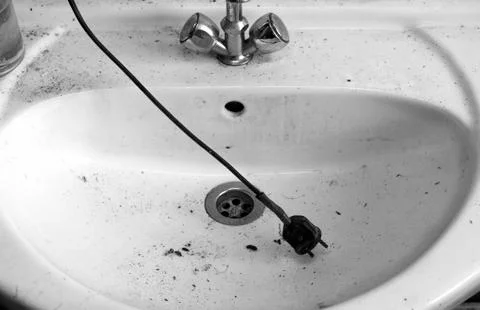 Electric Wire In Sink 库存照片