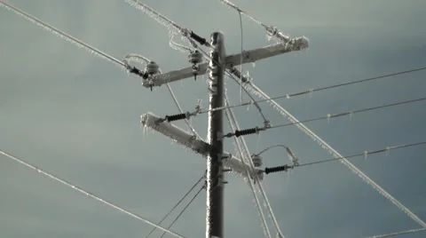 Electric wires in ice storm Stock-Footage 59680165