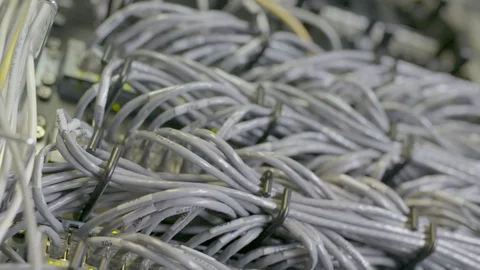 Electric wires in a server Stock Footage 124261126
