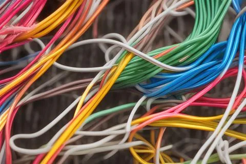 Electric Wiring Multicolored Installation Cable. IA technology Stock Illustration