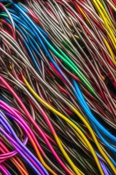 Electric Wiring Multicolored Installation Cable. IA technology Stock Illustration