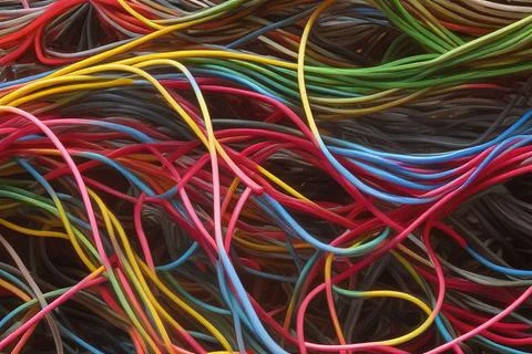 Electric Wiring Multicolored Installation Cable. IA technology Stock Illustration