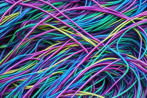 Electric Wiring Multicolored Installation Cable. IA technology Stock Illustration