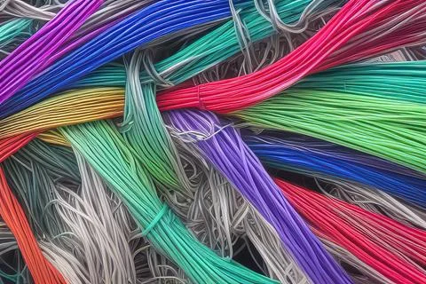 Electric Wiring Multicolored Installation Cable. IA technology Stock Illustration