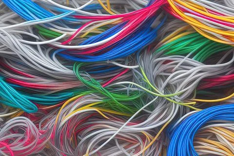 Electric Wiring Multicolored Installation Cable. IA technology Stock Illustration