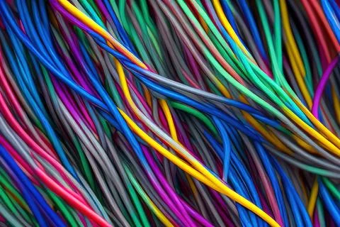 Electric Wiring Multicolored Installation Cable. IA technology Stock Illustration