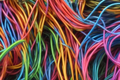 Electric Wiring Multicolored Installation Cable. IA technology Stock Illustration