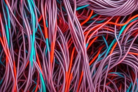 Electric Wiring Multicolored Installation Cable. IA technology Stock Illustration