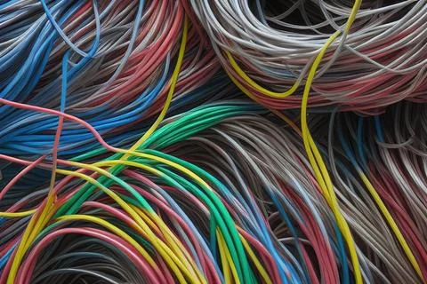 Electric Wiring Multicolored Installation Cable. IA technology Stock Illustration