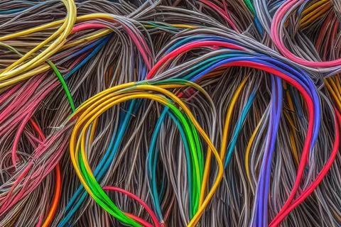 Electric Wiring Multicolored Installation Cable. IA technology Stock Illustration
