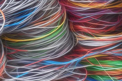Electric Wiring Multicolored Installation Cable. IA technology Stock Illustration