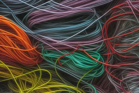 Electric Wiring Multicolored Installation Cable. IA technology Stock Illustration