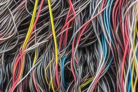 Electric Wiring Multicolored Installation Cable. IA technology Stock Illustration