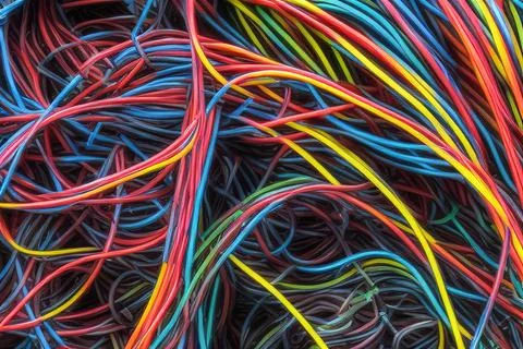 Electric Wiring Multicolored Installation Cable. IA technology Stock Illustration