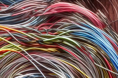 Electric Wiring Multicolored Installation Cable. IA technology Stock Illustration