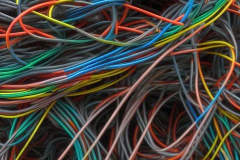 Electric Wiring Multicolored Installation Cable. IA technology Stock Illustration