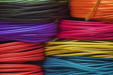 Electric Wiring Multicolored Installation Cable. IA technology Stock Illustration