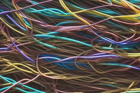 Electric Wiring Multicolored Installation Cable. IA technology Stock Illustration