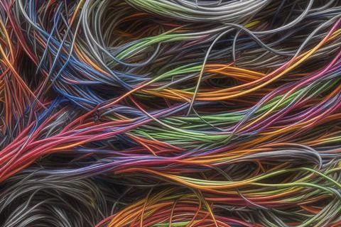 Electric Wiring Multicolored Installation Cable. IA technology Stock Illustration