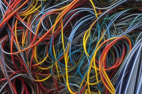 Electric Wiring Multicolored Installation Cable. IA technology Stock Illustration