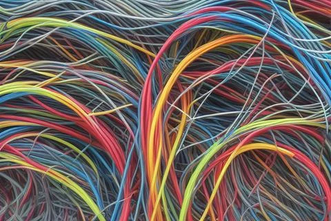 Electric Wiring Multicolored Installation Cable. IA technology Stock Illustration