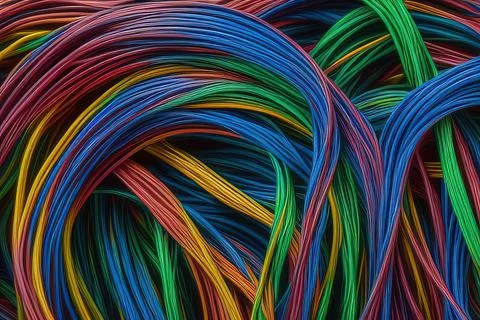 Electric Wiring Multicolored Installation Cable. IA technology Stock Illustration
