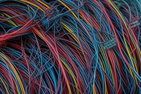 Electric Wiring Multicolored Installation Cable. IA technology Stock Illustration