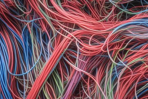 Electric Wiring Multicolored Installation Cable. IA technology Stock Illustration
