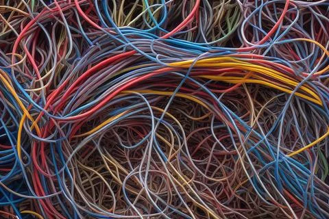 Electric Wiring Multicolored Installation Cable. IA technology Stock Illustration