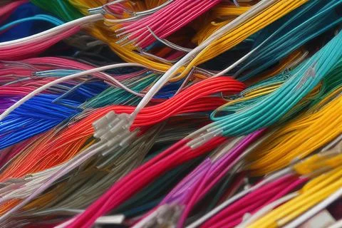Electric Wiring Multicolored Installation Cable. IA technology Stock Illustration