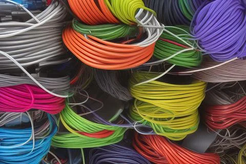 Electric Wiring Multicolored Installation Cable. IA technology Stock Illustration