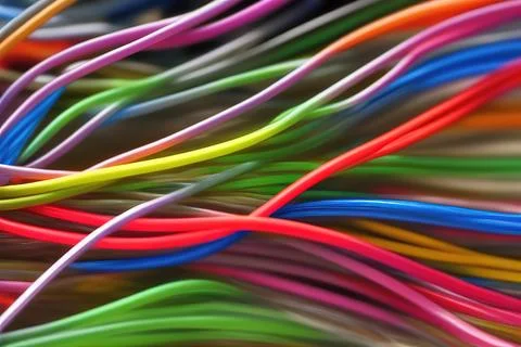 Electric Wiring Multicolored Installation Cable. IA technology Stock Illustration