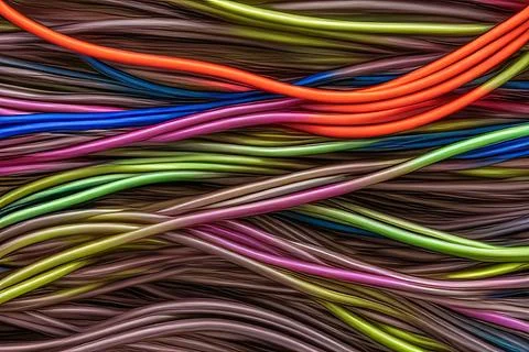 Electric Wiring Multicolored Installation Cable. IA technology Stock Illustration