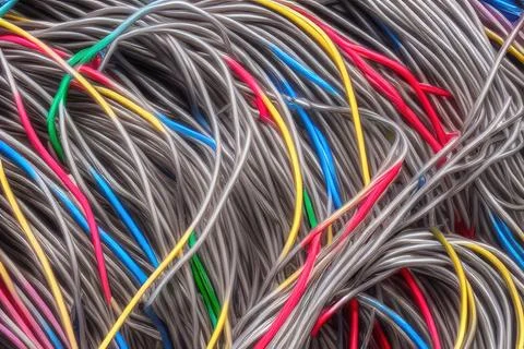 Electric Wiring Multicolored Installation Cable. IA technology Stock Illustration