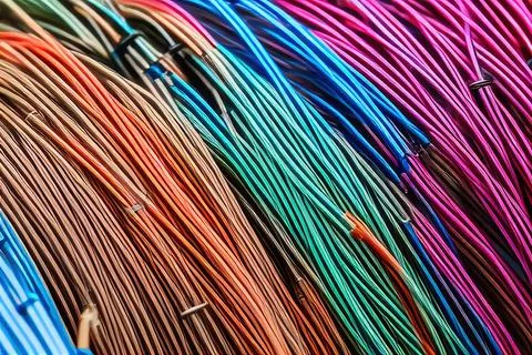 Electric Wiring Multicolored Installation Cable. IA technology Stock Illustration