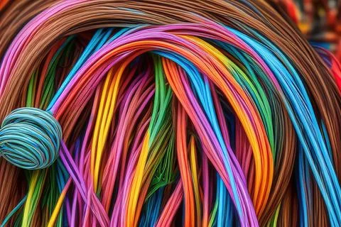 Electric Wiring Multicolored Installation Cable. IA technology Stock Illustration