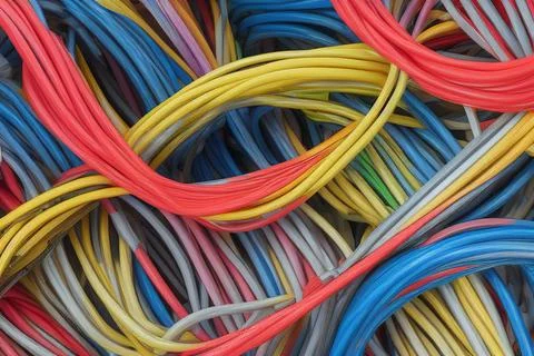 Electric Wiring Multicolored Installation Cable. IA technology Stock Illustration