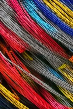 Electric Wiring Multicolored Installation Cable. IA technology Stock Illustration